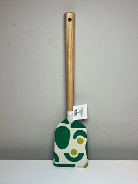 Tabitha Brown Target Green Olive Abstract Silicone Spatula Turner Wood Handle